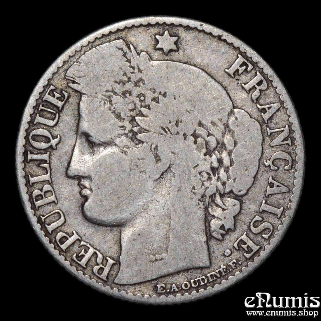 FRANCE, Third Republic, 50 Centimes 1872 A, Fine FRANCE, Third Republic, 50 Centimes 1872 A, Fine