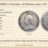 CYPRUS, Victoria, 18 Piastres 1901, VF+ CYPRUS, Victoria, 18 Piastres 1901, VF+