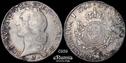 FRANCE, Louis XV, Ecu 1763, Bearn Pau, VF+