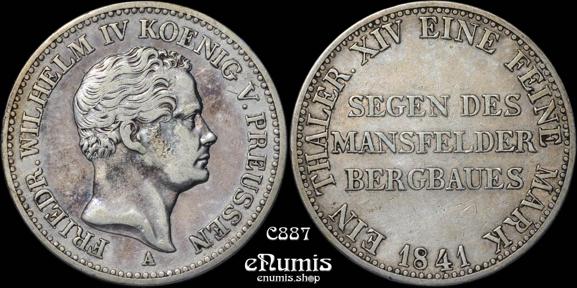 GERMANY PRUSSIA, Friedrich Wilhelm IV, Taler 1841, Mining, RARE!, VF+