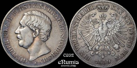 GERMANY Schwarzburg Sondershausen, Gunther Friedrich Carl II, Taler 1859, VF