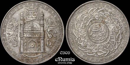 INDIA, HYDERABAD, Mahbub Ali Khan II, Rupee 1911, AH1329//44, aUNC