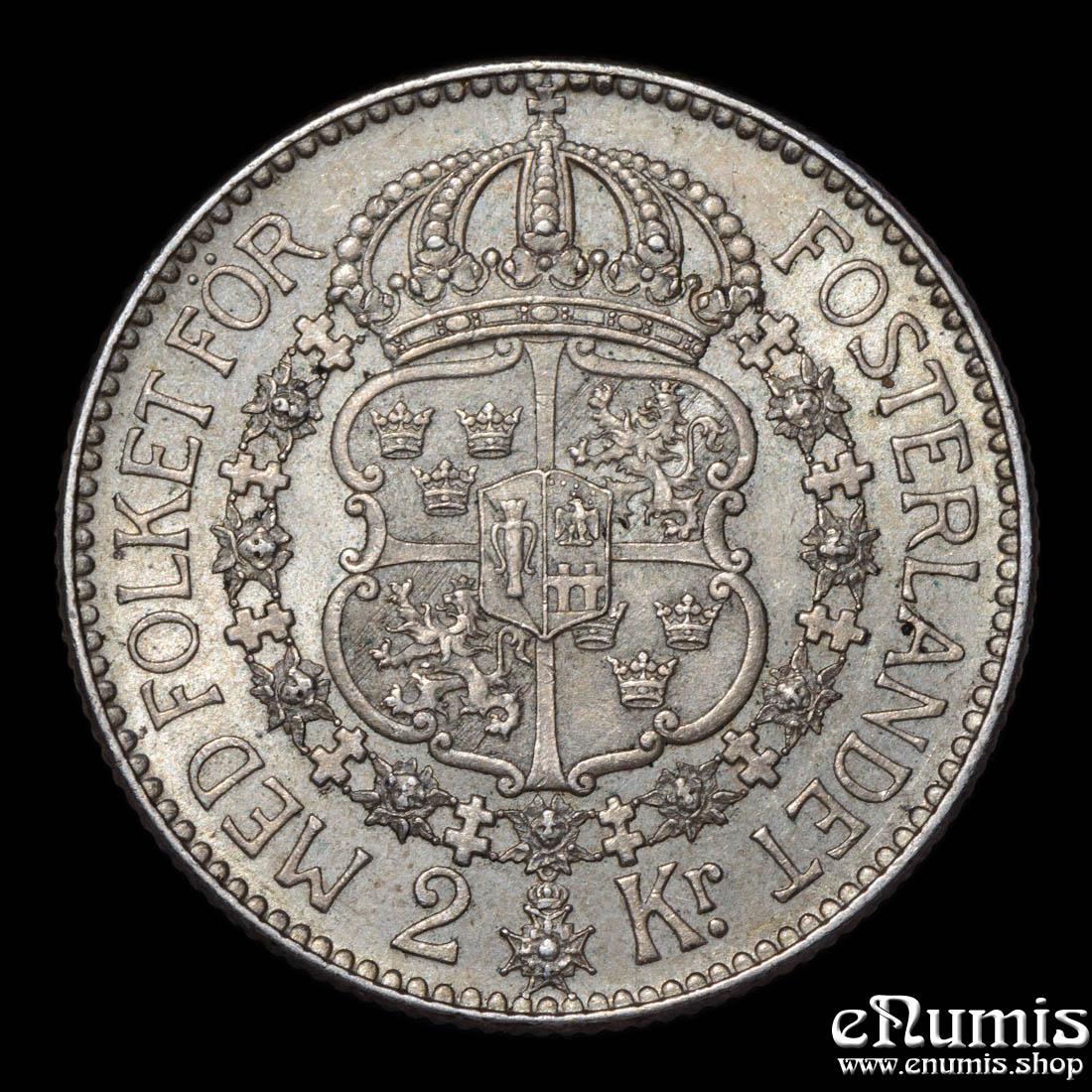 SWEDEN, Gustaf V, 2 Kronor 1913, aUNC