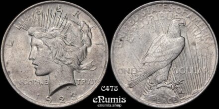 USA, $1 Peace Dollar 1923, Philadelphia, aUNC