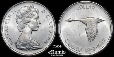 CANADA, Elizabeth II, Dollar 1967, Confederation Centennial, UNC