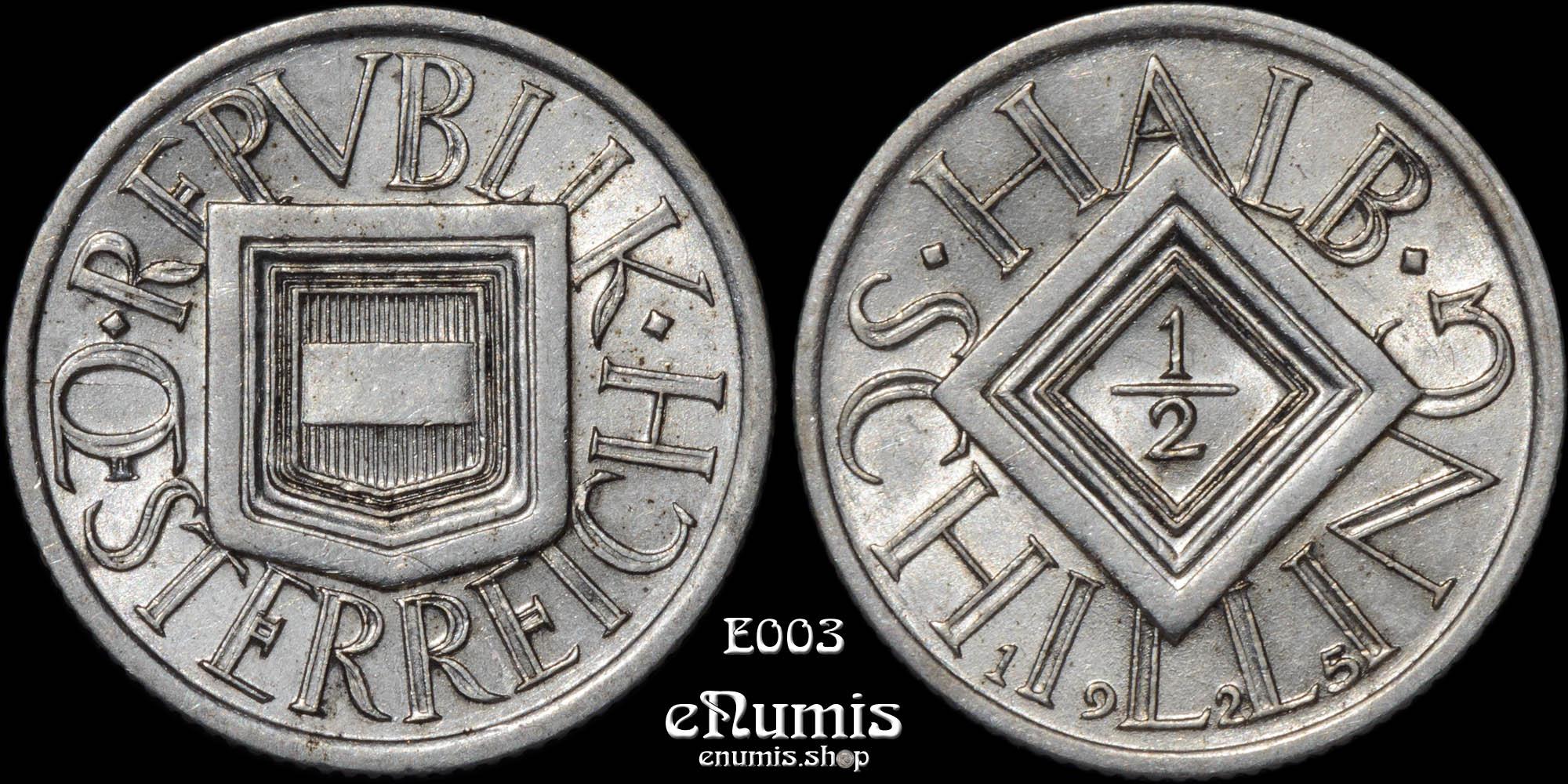 AUSTRIA, 1/2 Schilling 1925, silver, UNC AUSTRIA, 1/2 Schilling 1925, silver, UNC