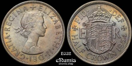 Great Britain, Elizabeth II, Halfcrown 1954, nicely toned, key date, aUNC/UNC