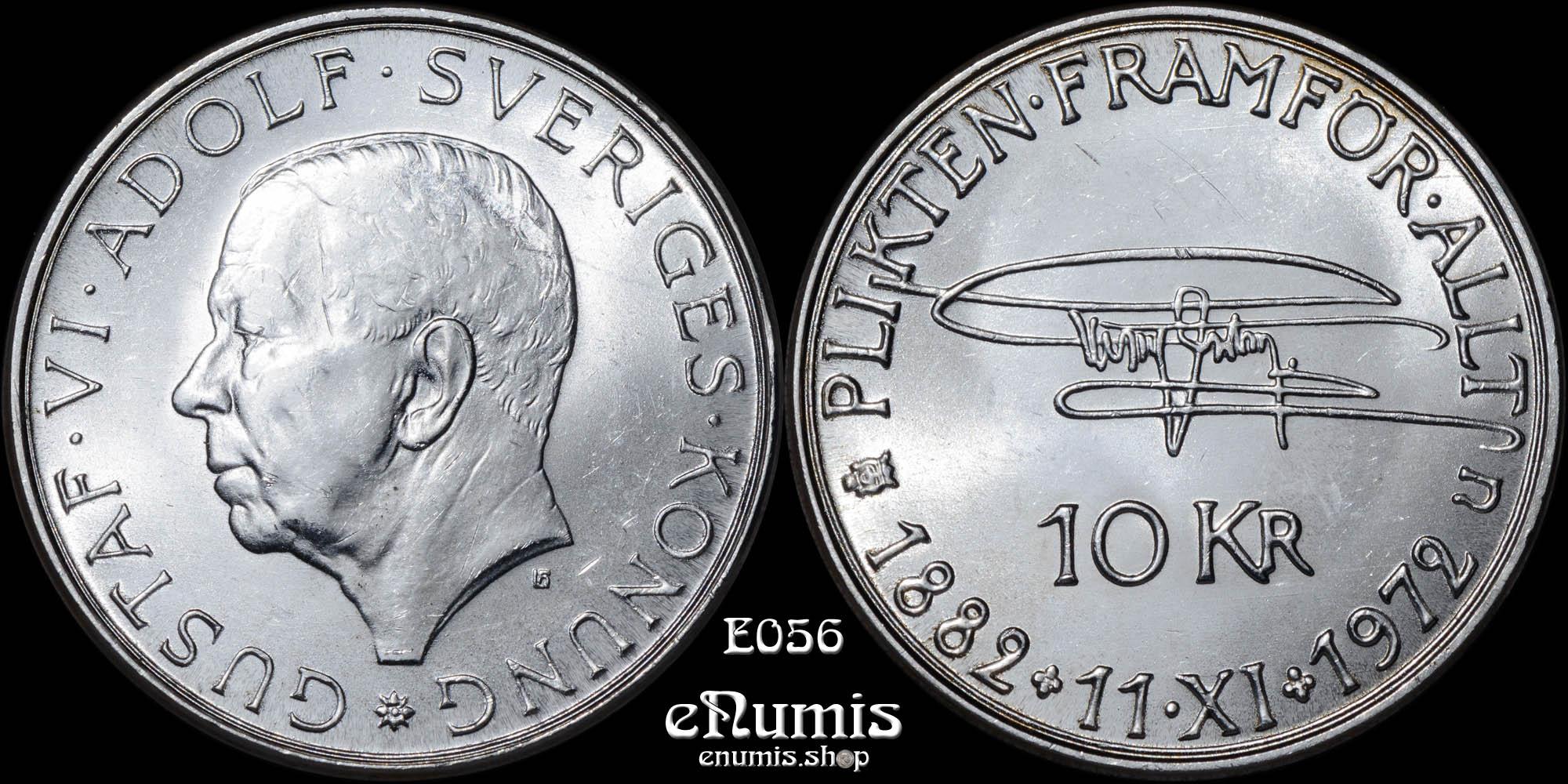 SWEDEN, Gustaf VI Adolf, 10 Kronor 1972, 90th Birthday, UNC
