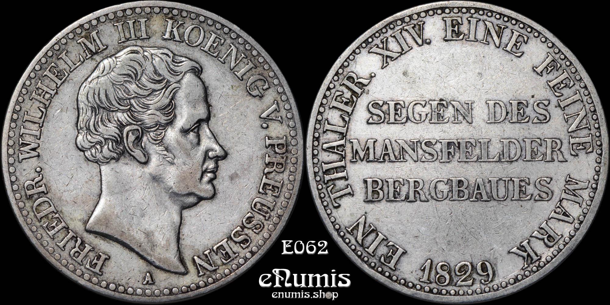 GERMANY PRUSSIA, Friedrich Wilhelm III, Taler 1829, Mining, VF+ GERMANY PRUSSIA, Friedrich Wilhelm III, Taler 1829, Mining, VF+
