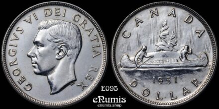 CANADA, George VI, Dollar 1951, XF-UNC