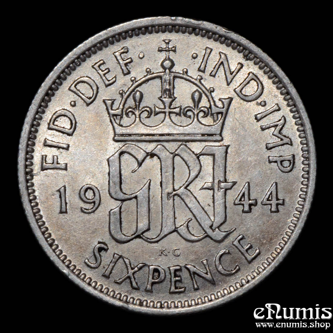 Great Britain, George VI, Sixpence 1944, aUNC Great Britain, George VI, Sixpence 1944, aUNC