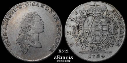 GERMANY SAXONY, Friedrich August I, Taler 1764, IFôF, Rare variant, VF-XF