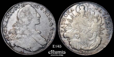 GERMANY BAVARIA, Maximilian III Joseph, Taler 1765 A, Madonna, Amberg, VF-XF