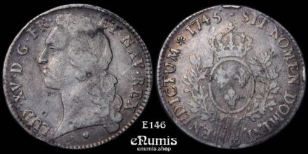 FRANCE, Louis XV, Ecu 1745 BB, Strasbourg, Rare!, VF+