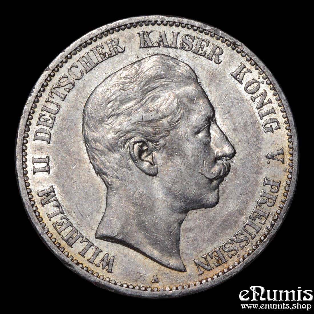 Germany, Prussia, Wilhelm II, 5 Mark 1907, aUNC