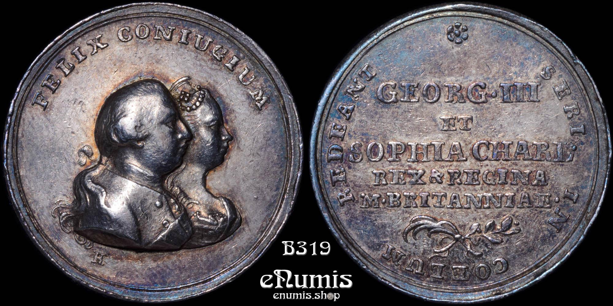 Great Britain, George III, Marriage silver medal 1761, BHM 12, Rare!, XF Great Britain, George III, Marriage silver medal 1761, BHM 12, Rare!, XF