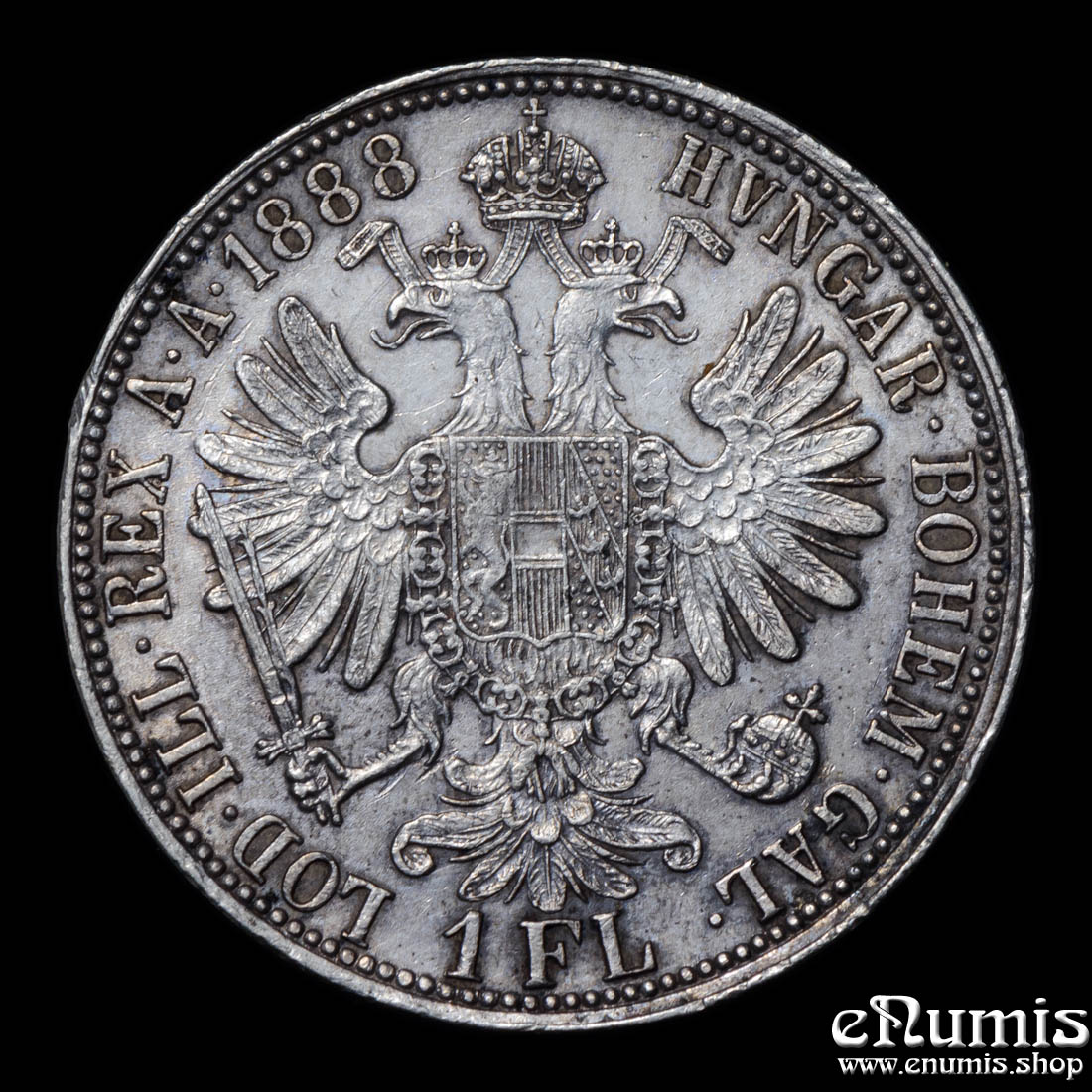 AUSTRIA, Franz Joseph I, 1 Florin Gulden 1888, XF-UNC