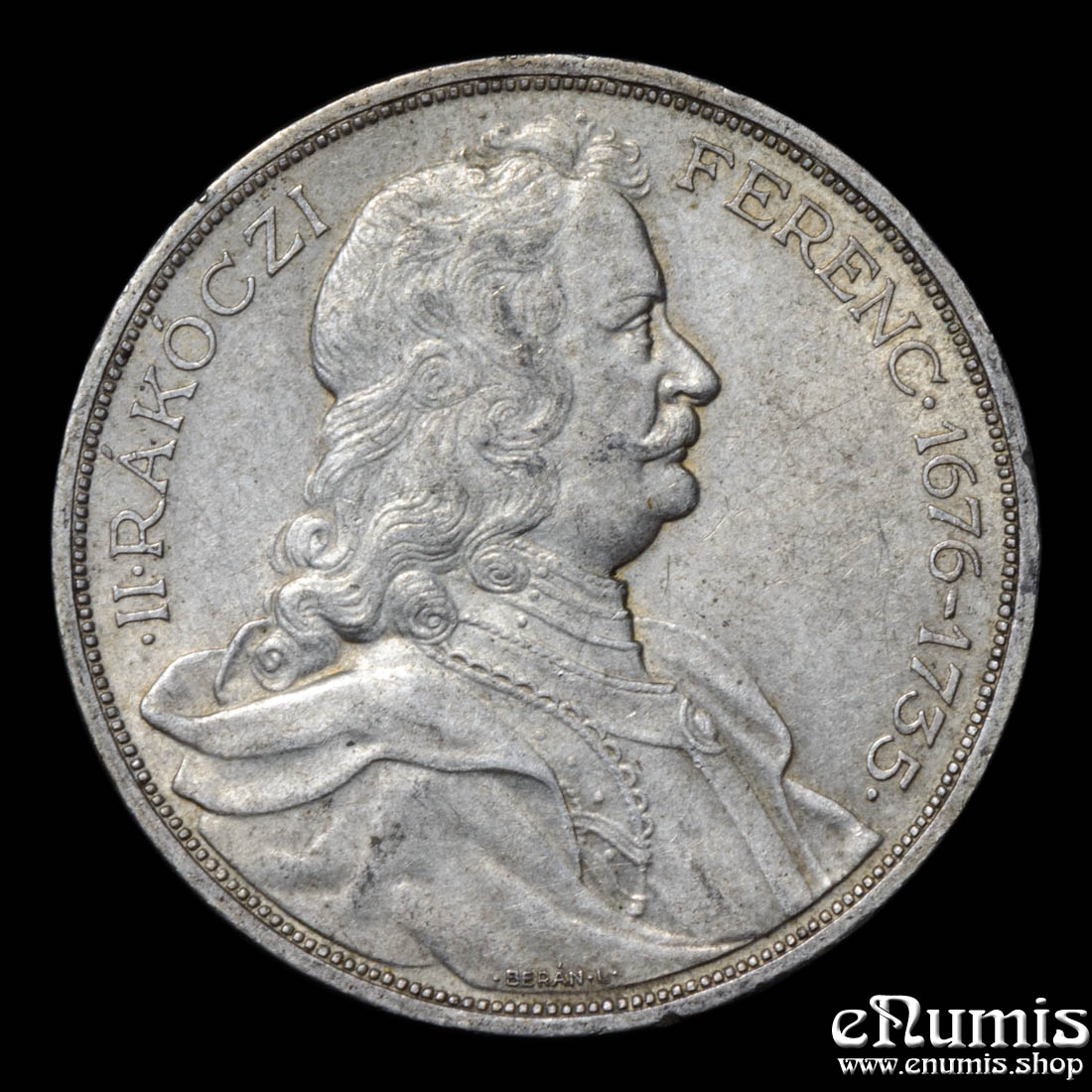 HUNGARY, 2 Pengo 1935, Bicentennial - Death of Rakoczi, aUNC
