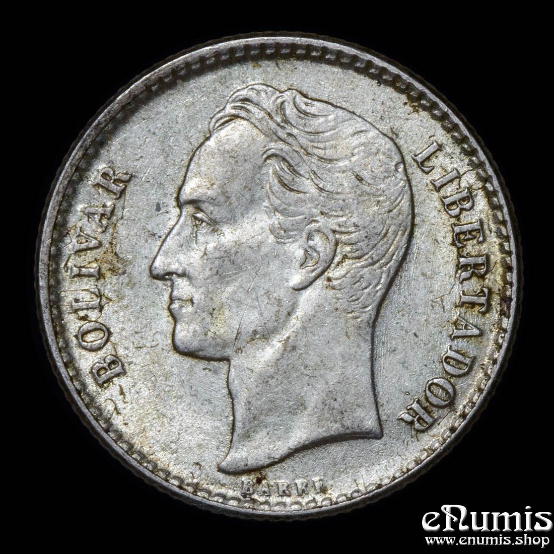 Venezuela, 50 Centimos 1954, silver, UNC