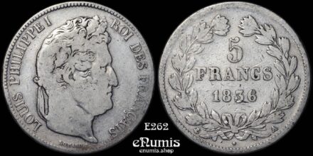 FRANCE, Louis Philippe, 5 Francs 1836 A, Paris, aVF