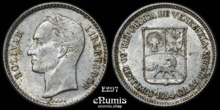 Venezuela, 50 Centimos 1954, silver, UNC