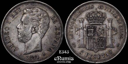 SPAIN, Amadeo I, 5 Pesetas 1871 SD-M, toned, VF+