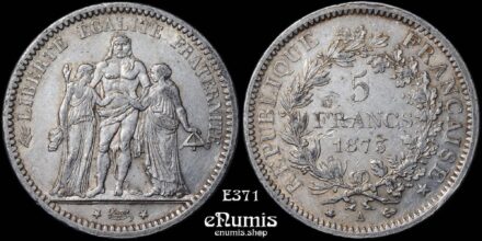 FRANCE, Third Republic, 5 Francs 1873 A, Paris, XF-UNC