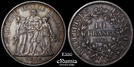 FRANCE, Fifth Republic, 10 Francs 1966, silver, toned, UNC