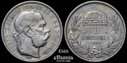 HUNGARY, Franz Joseph I, 1 Korona 1893, VF+