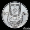 PORTUGAL, 10 Escudos 1954, silver, VF-XF