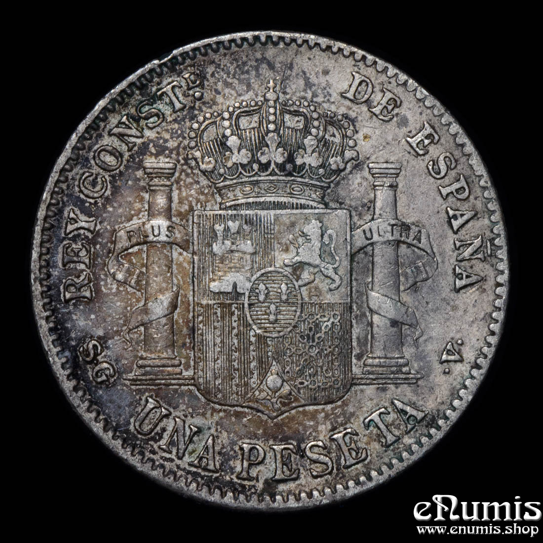 SPAIN, Alfonso XIII, 1 Peseta 1899 SG-V, VF+/aXF SPAIN, Alfonso XIII, 1 Peseta 1899 SG-V, VF+/aXF