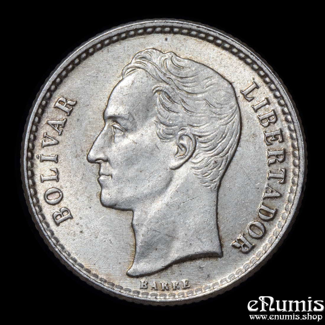 Venezuela, 50 Centimos 1954, silver, UNC