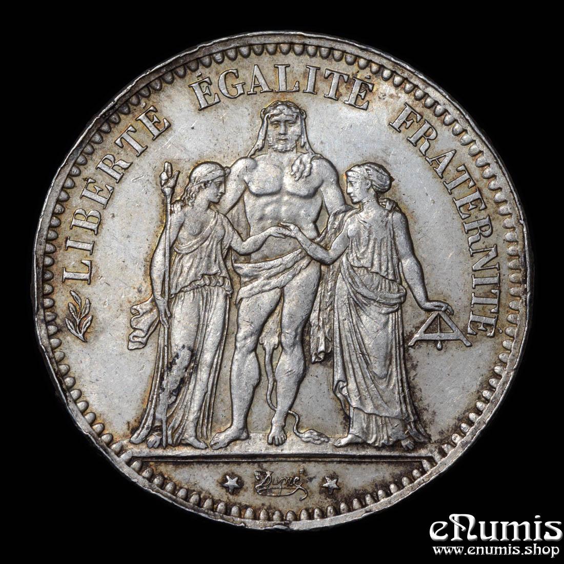 FRANCE, Third Republic, 5 Francs 1877 A, Paris, aUNC
