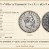 ITALY, Vittorio Emanuele II, 5 Lire 1876 R, VF+