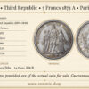 FRANCE, Third Republic, 5 Francs 1873 A, Paris, aUNC