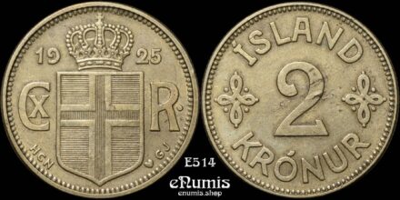 ICELAND, Christian X, 2 Kronur 1925, XF-UNC