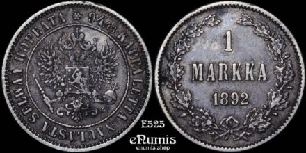 RUSSIA, FINLAND, Alexander III, 1 Markka 1892, toned, XF