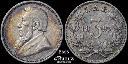 SOUTH AFRICA, ZAR, Kruger, 3 Pence 1895, toned, VF-XF
