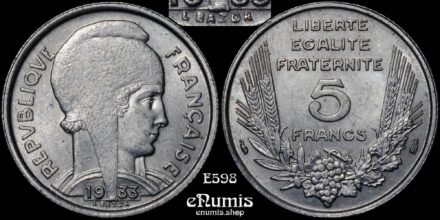 FRANCE, Third Republic, 5 Francs 1933, small point, UNC