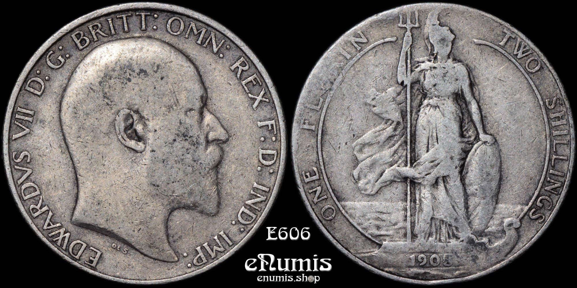 Great Britain, Edward VII, Florin 1908, better date, aVF
