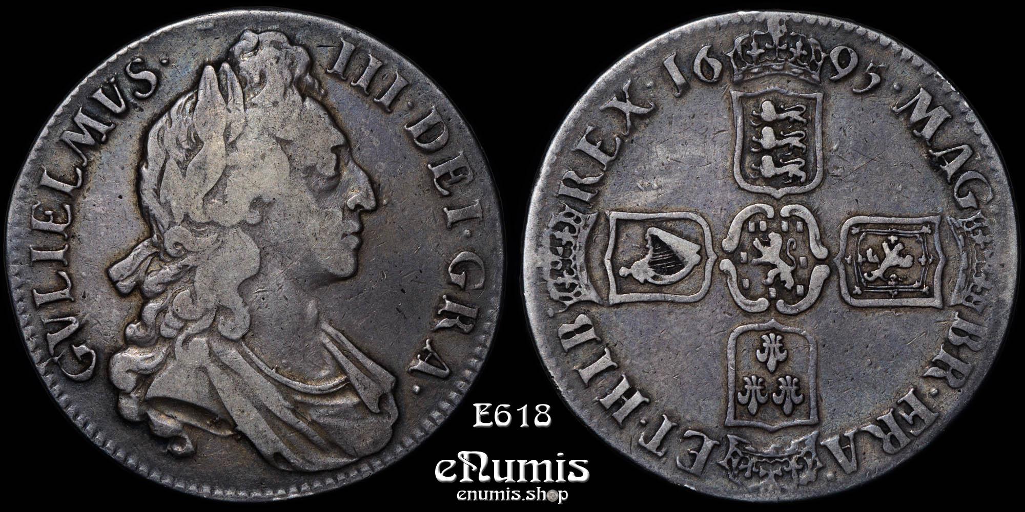 Great Britain, William III, Crown 1695, OCTAVO, toned, VF Great Britain, William III, Crown 1695, OCTAVO, toned, VF