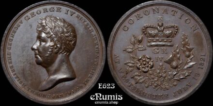 Great Britain, George IV, Coronation Medal 1821, Bronze, by Hancock, Rare!