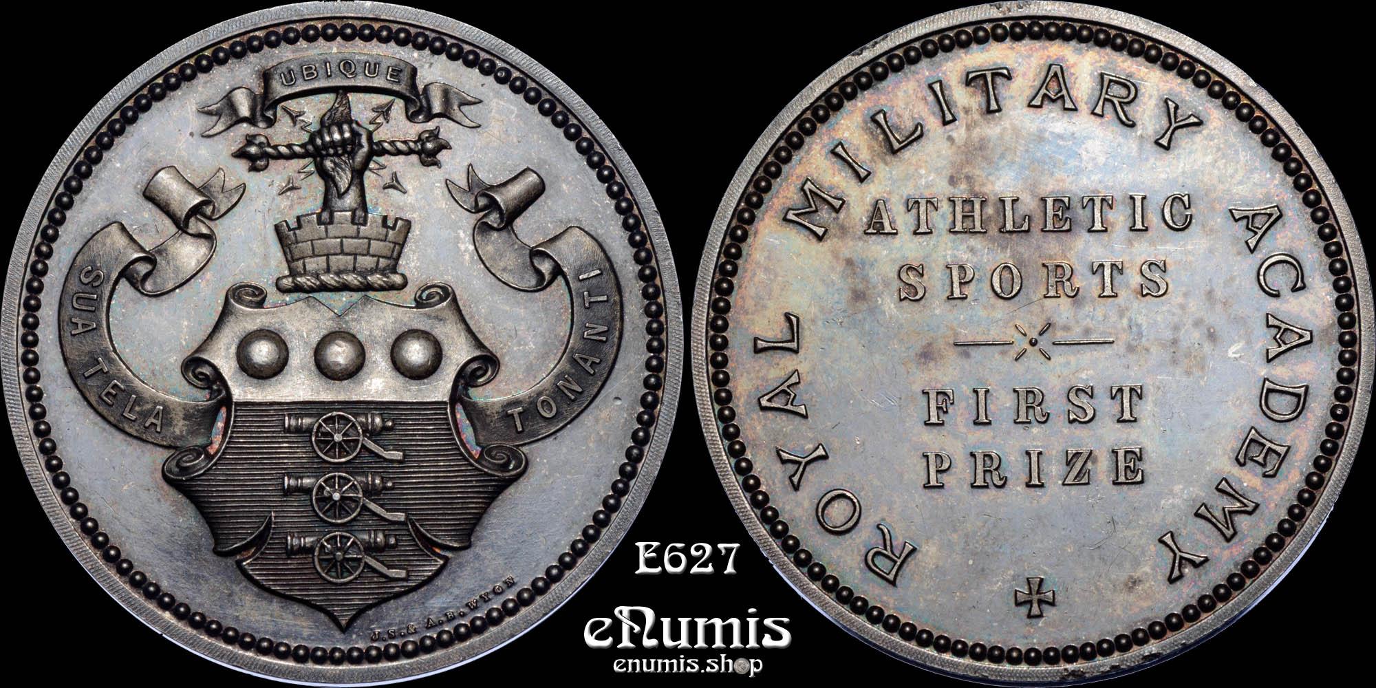 Great Britain, Royal Military Academy, First Prize Medal, Silver, by Wyon, UNC