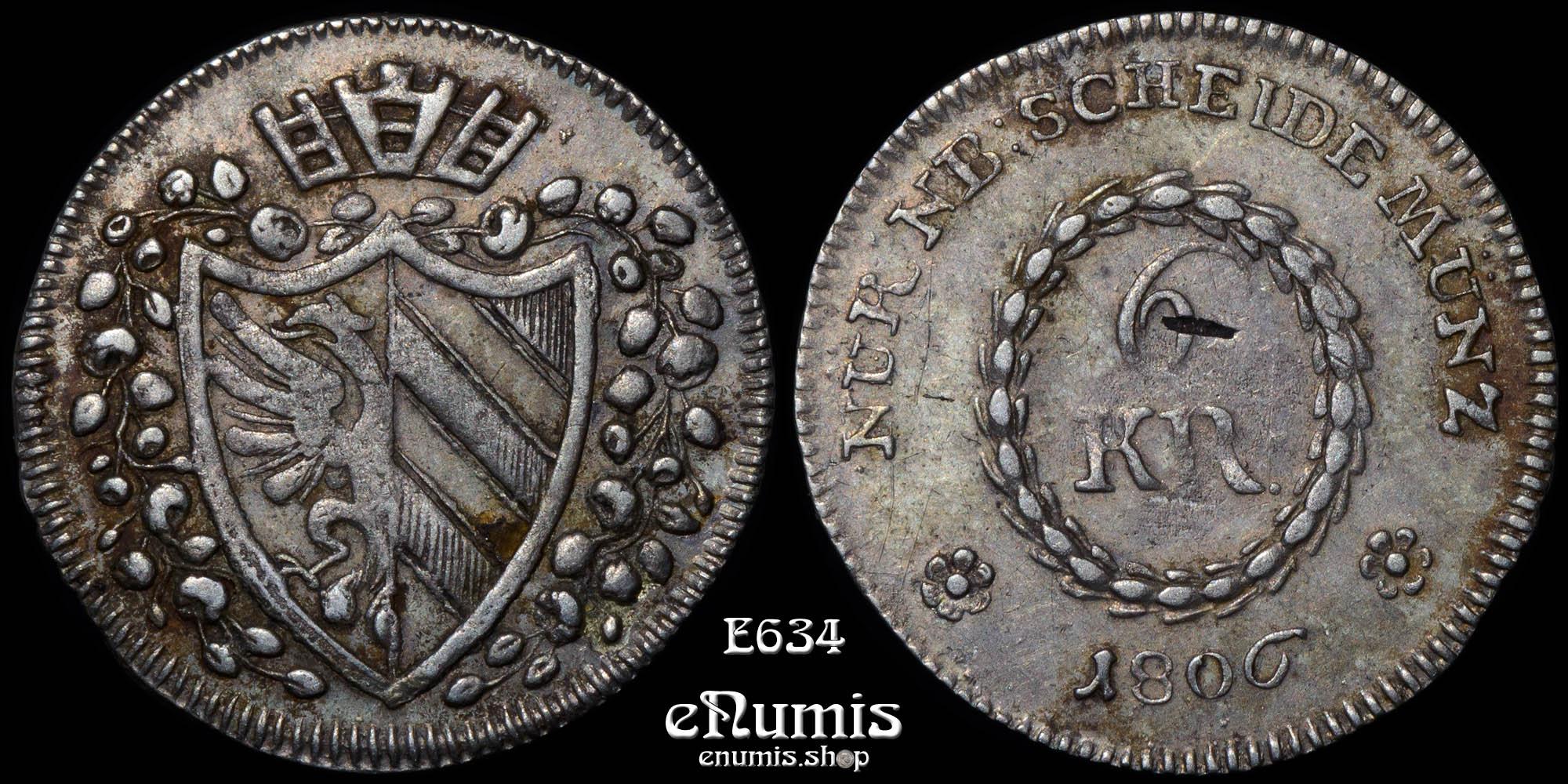 GERMANY NURNBERG, 6 Kreuzer 1806, XF GERMANY NURNBERG, 6 Kreuzer 1806, XF