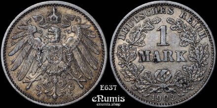 GERMAN EMPIRE, 1 Mark 1902 J, Hamburg, Scarce, aXF