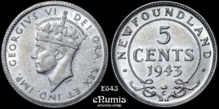 CANADA, Newfoundland, George VI, 5 Cents 1943 C, UNC
