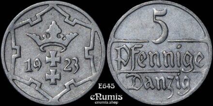 DANZIG, 5 Pfennig 1923, XF