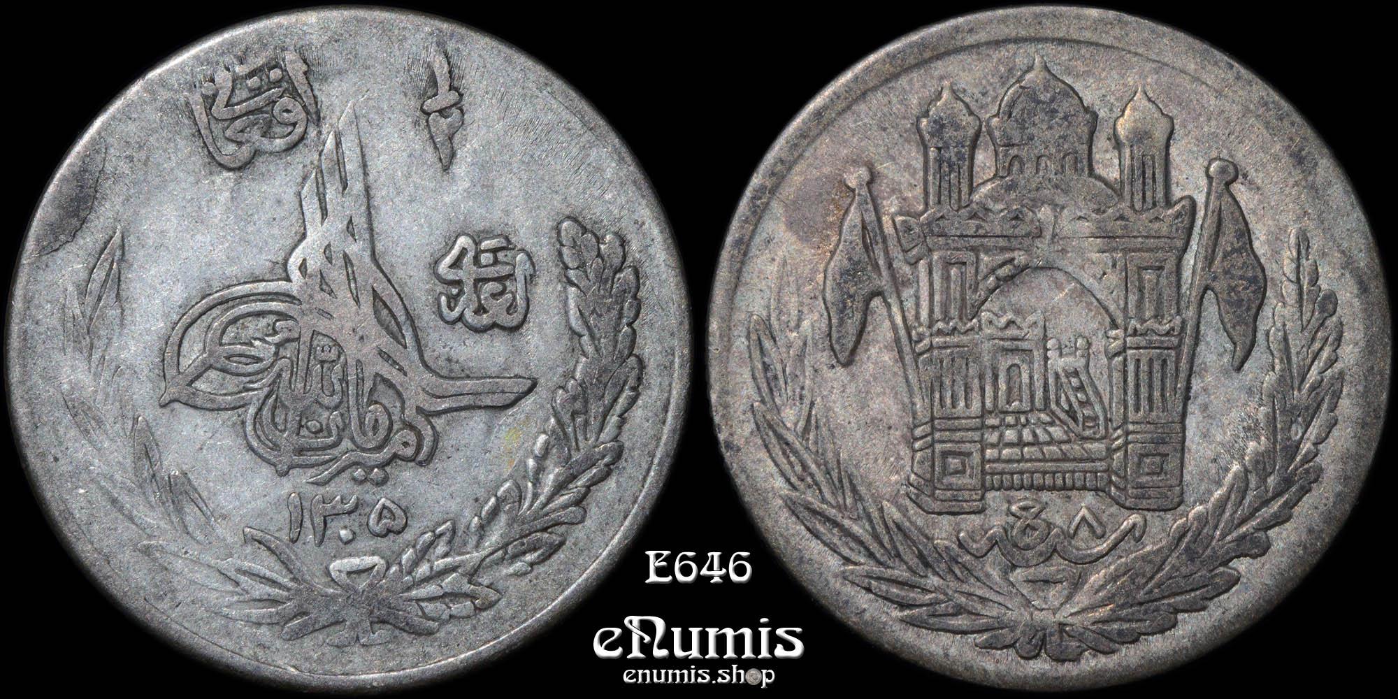 AFGHANISTAN, Amanullah, 1/2 Afghani 1926, SH1305, VF-XF