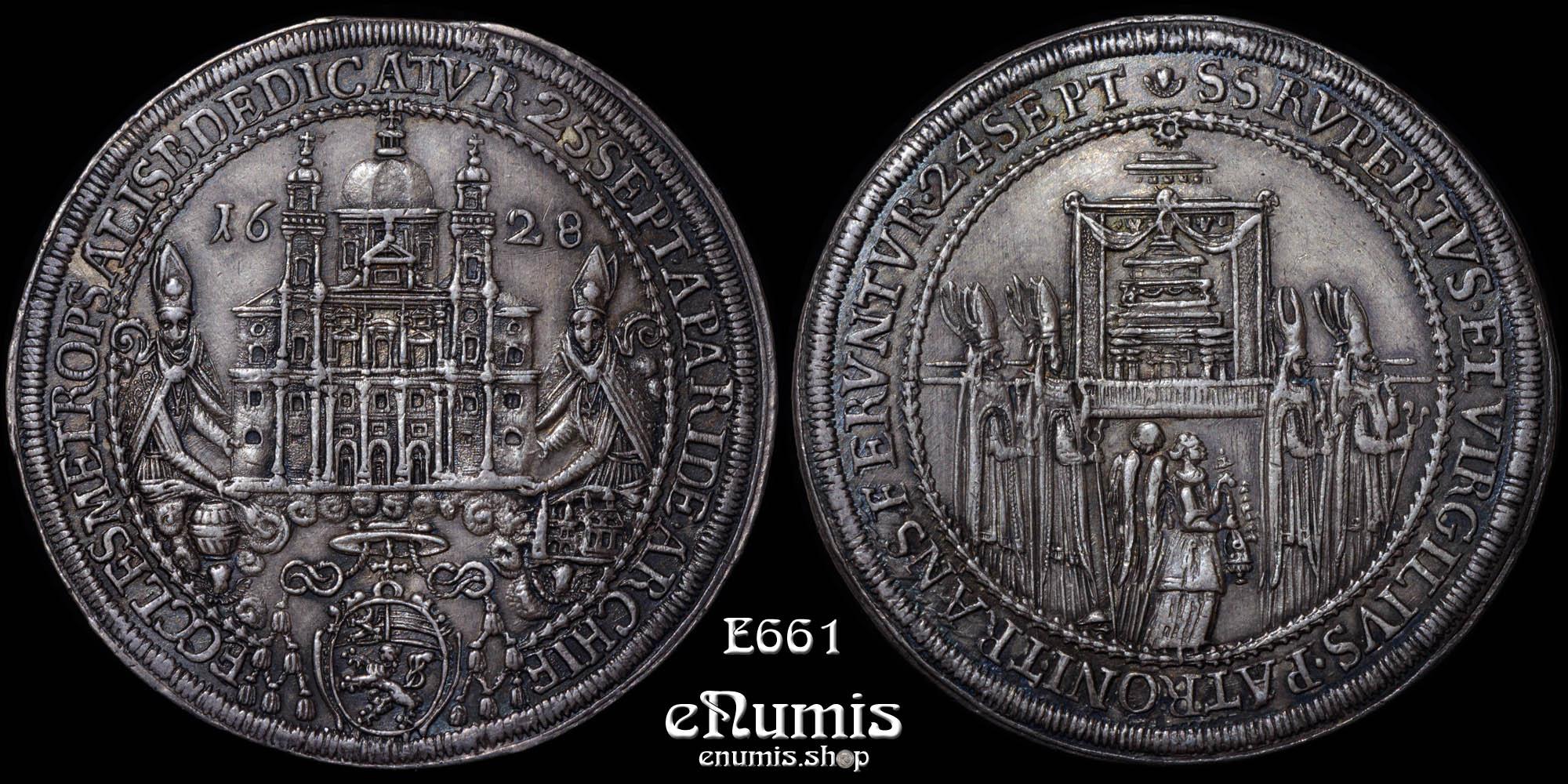AUSTRIA SALZBURG, Paris Lodron, Taler 1628, Cathedral, XF-UNC