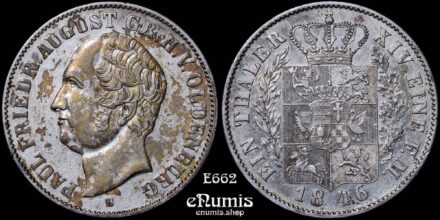 GERMANY OLDENBURG, Paul Friedrich August, Taler 1846, XF-UNC